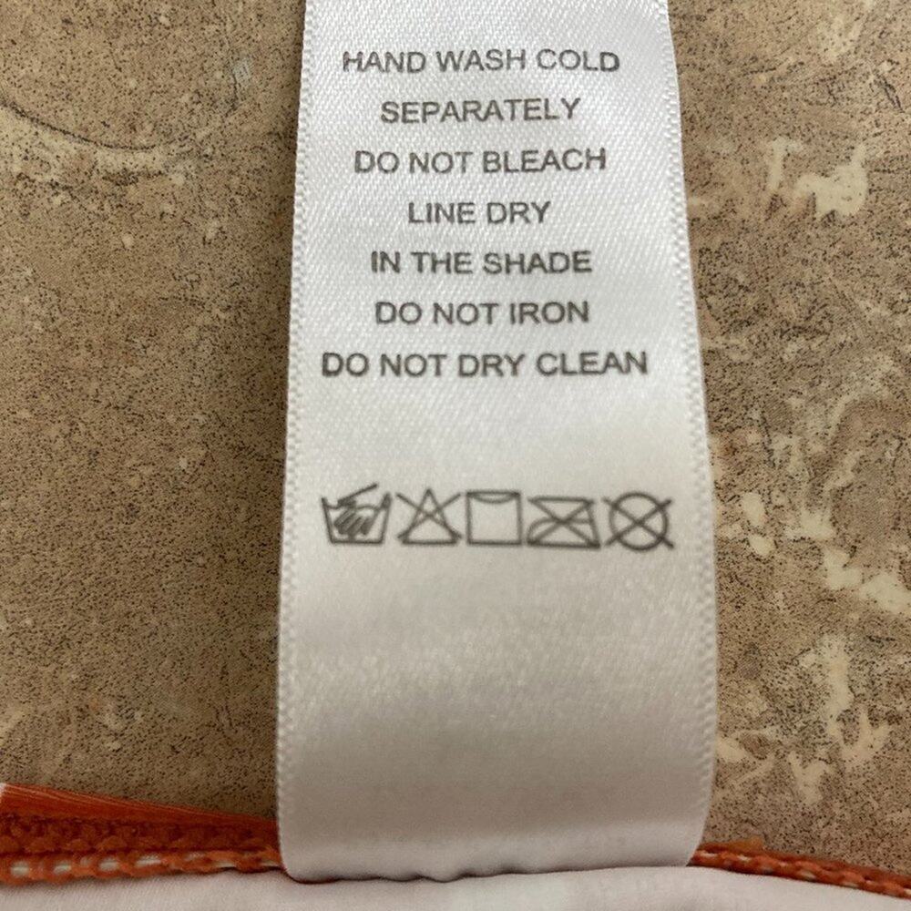 Two Piece Swim Bathing Suit Size Large Rust & Milk Color Stripe NWOT - Picture 6 of 6